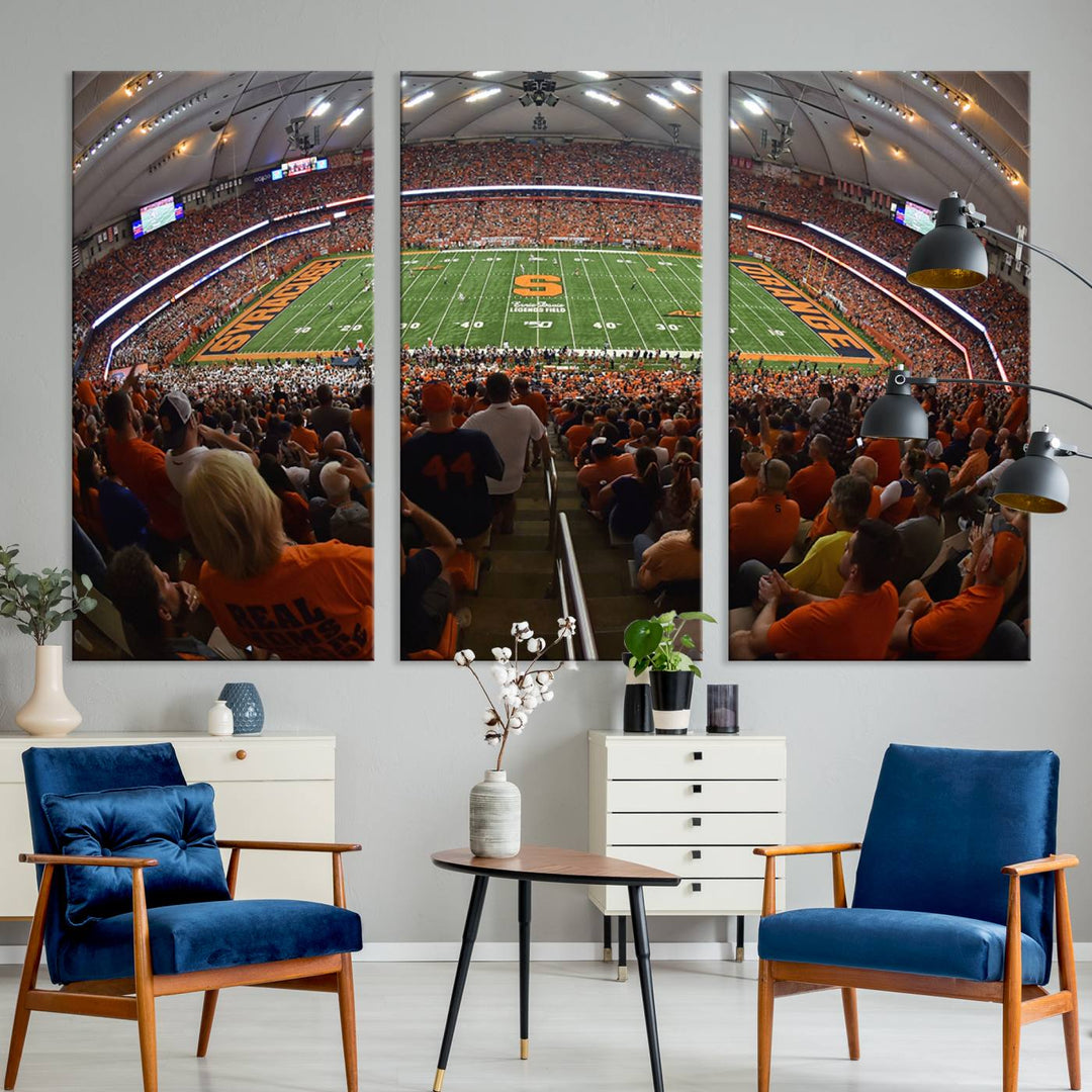 Syracuse University Orange Football Team Print - Syracuse JMA Wireless Dome Wall Art Canvas Print