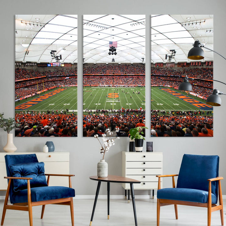 Syracuse University Orange Football Team Print - Syracuse JMA Wireless Dome Wall Art Canvas Print.