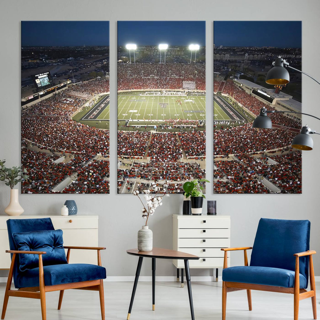 Texas Tech Red Raiders Football Team Print - Lubbock Jones AT&T Stadium Wall Art Canvas Print