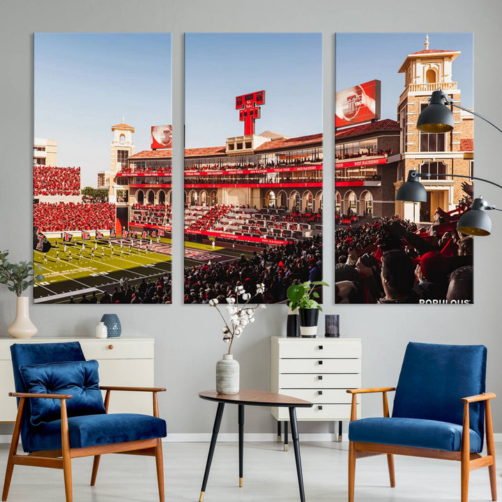 Texas Tech Red Raiders Football Team Print - Lubbock Jones AT&T Stadium Wall Art Canvas Print