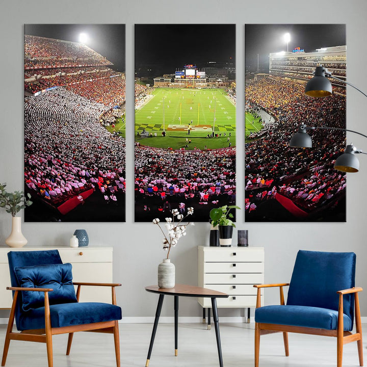 University of Maryland Terrapins Football Team Print - College Park SECU Stadium Wall Art Canvas Print