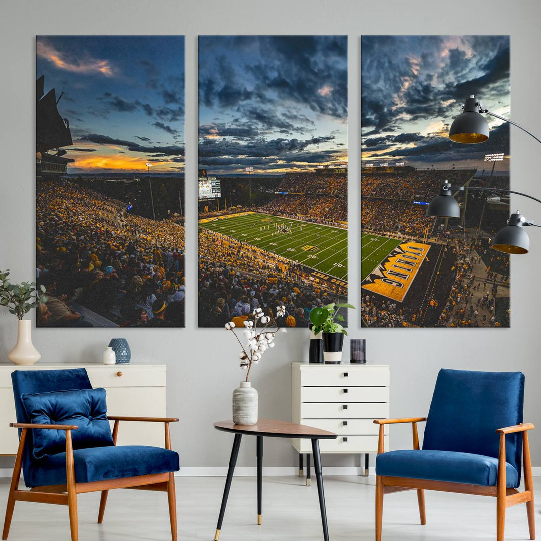 University of Wyoming Cowboys Football Team Print - Laramie War Memorial Stadium Wall Art Canvas Print