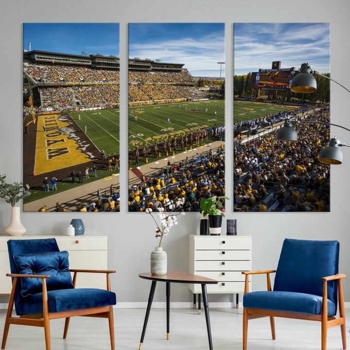 University of Wyoming Cowboys Football Team Print - Laramie Jonah Field at War Memorial Stadium Wall Art Canvas Print