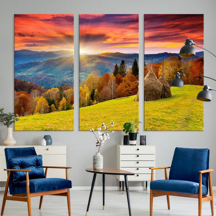 Landscape View Sunset museum-quality canvas art, ready to hang.