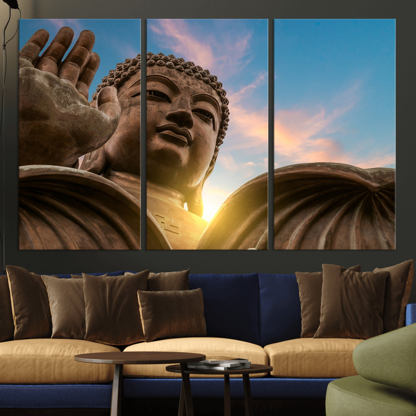 94703-MGV-CV-36X24-Buddha Statue and Daylight Wall Art, Buddha Statue Wall Art Canvas Print