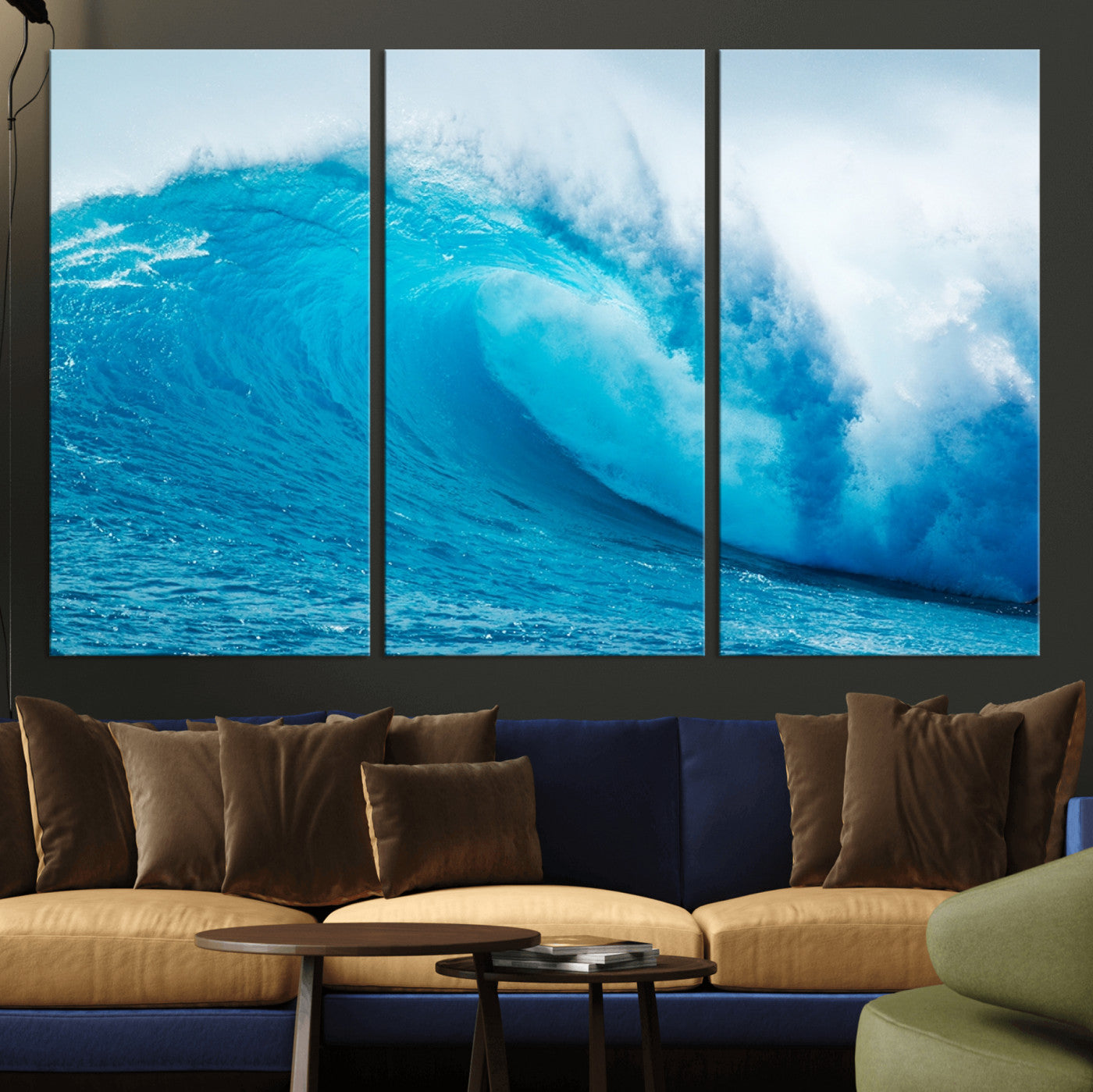 MGV-CV-48X32-3P - Big Ocean Surfing Wave Wall Art Canvas Print