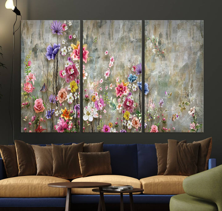 The Cozy Flowers Painting on Canvas features UV protection to ensure lasting vibrancy.