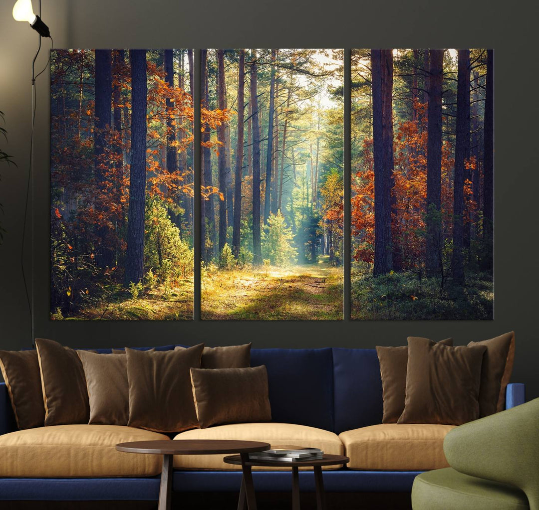 The Dark Forest canvas wall art showcases a captivating forest landscape.