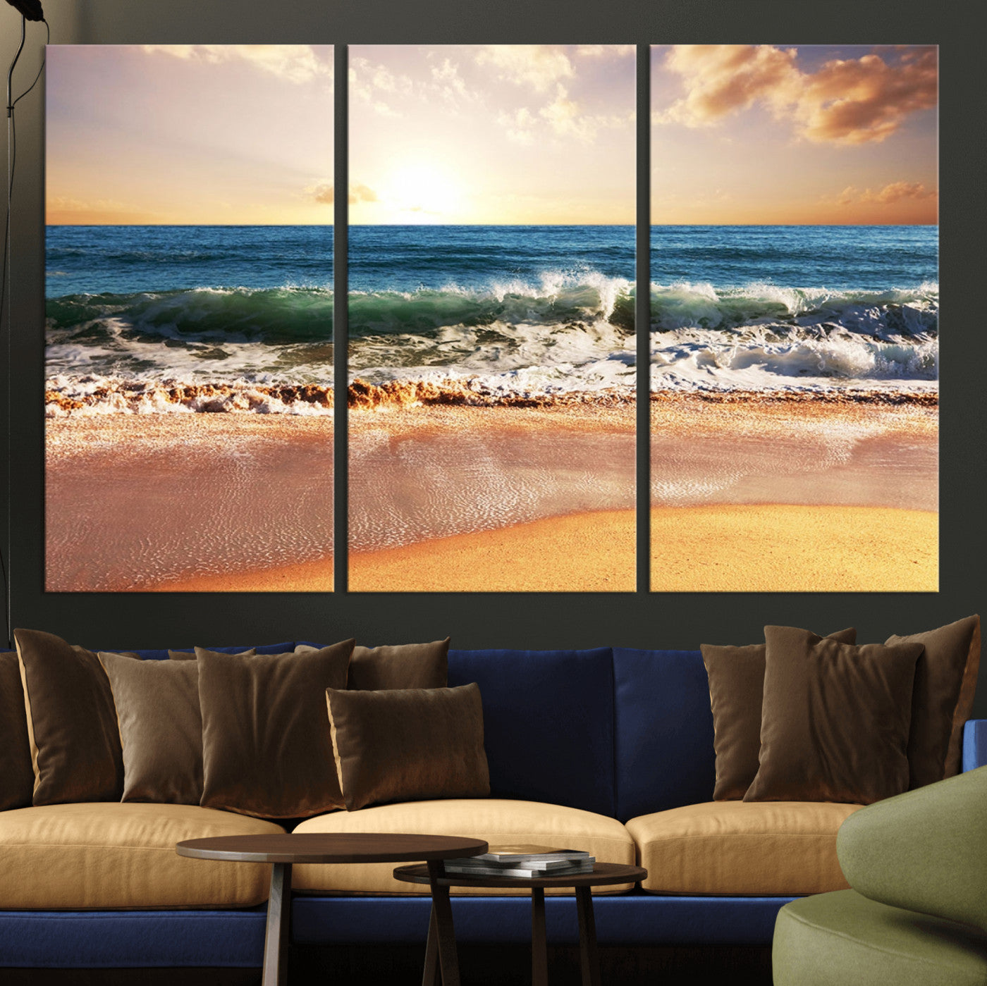 MGV-CV-48X32-3P - Serene Beach Path Canvas Art, Giclee Canvas Print with Gallery Wrap, Coastal Sand Dunes Wall Art Featuring Canon Print Quality