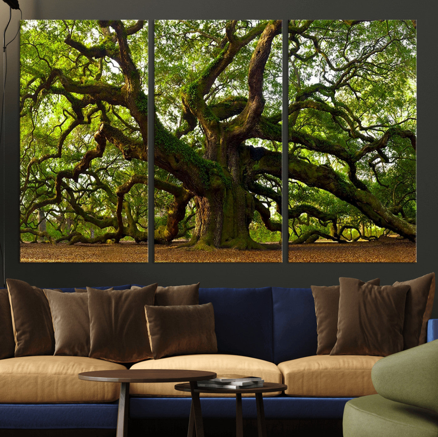 MGV-CV-48X32-3P - Angel Oak Tree Wall Art Canvas Print | Forest Tree Nature Photography Print on Canvas | Large