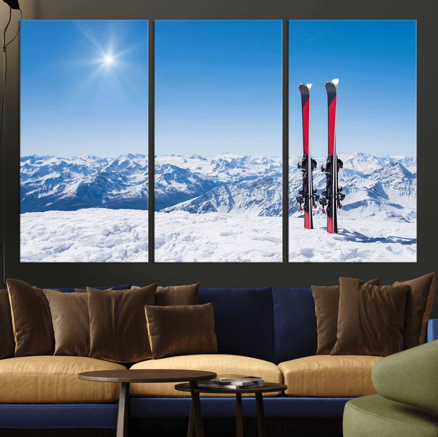 MGV-CV-48X32-3P - Ski Season Snow Wall Art Canvas Print