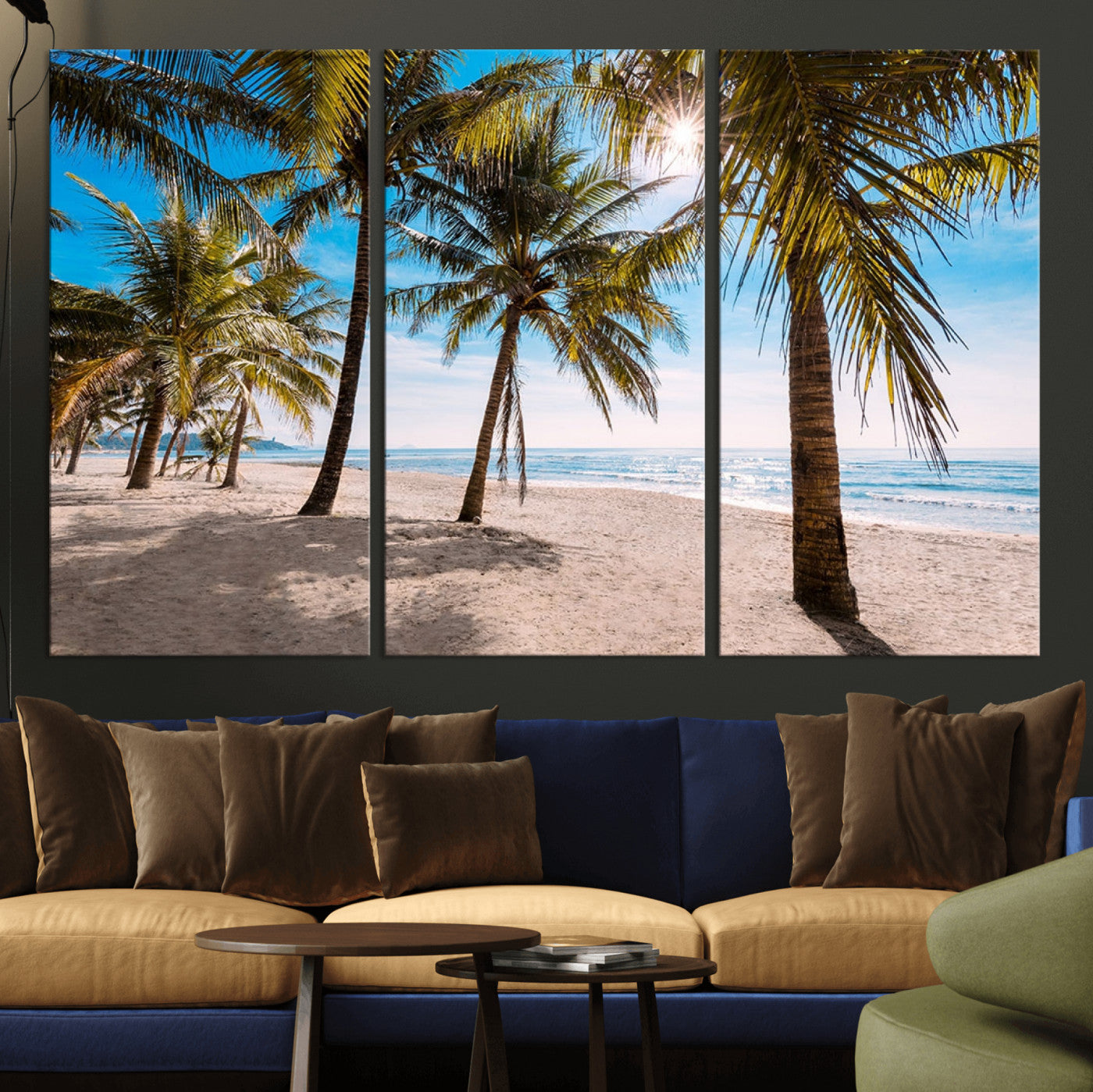 MGV-CV-48X32-3P - Palm Beach Tropical Island Wall Art Canvas Print