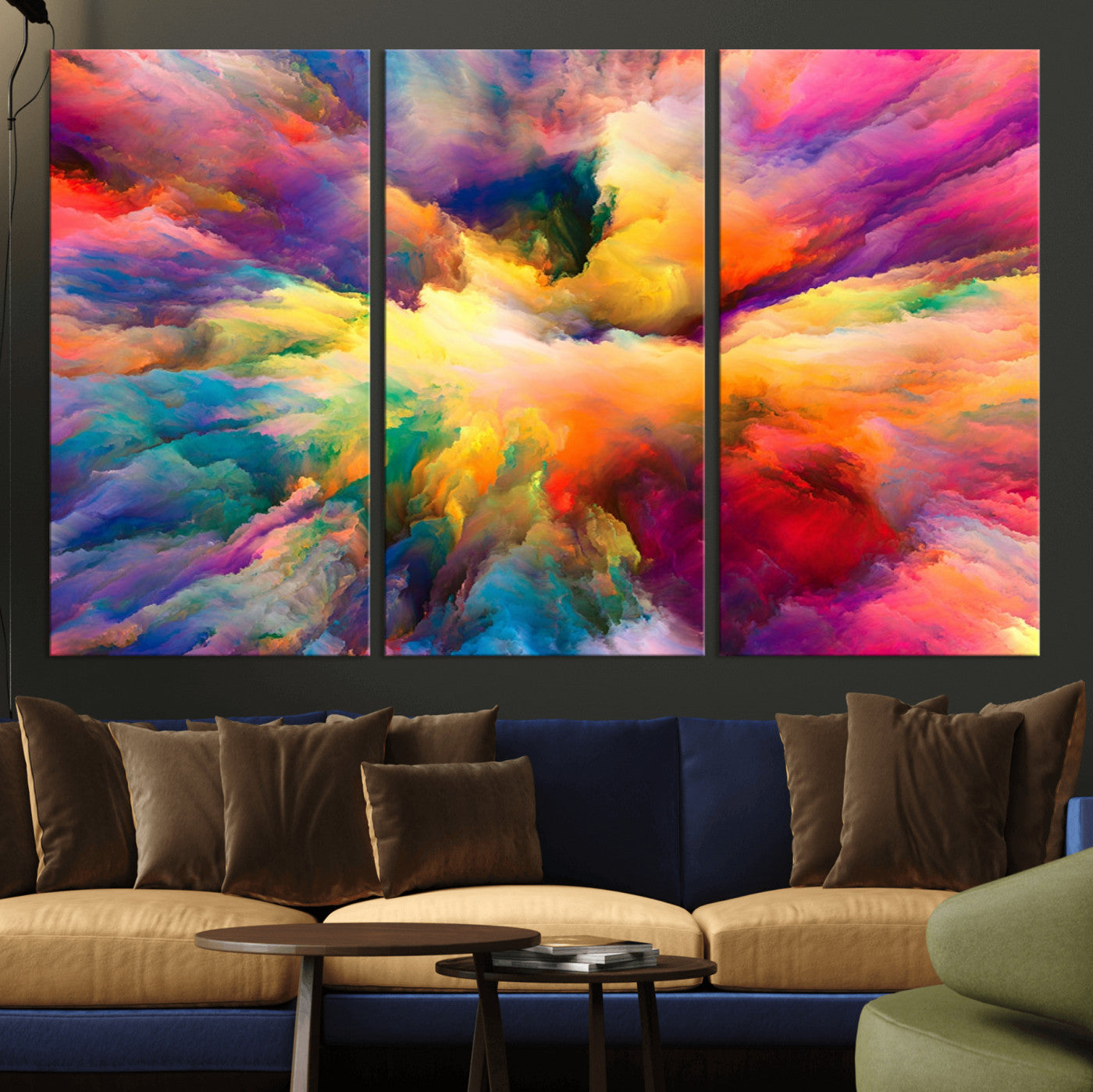 MGV-CV-48X32-3P - Blazing Vibrant Colors Cloud Wall Art Canvas Print
