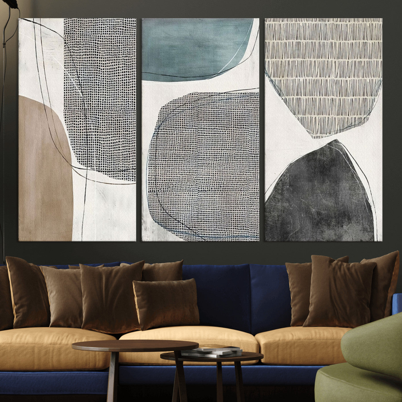 MGV-CV-48X32-3P - Canvas Print Wall Art Abstract Art Boho, Framed Boho Decor Canvas Print
