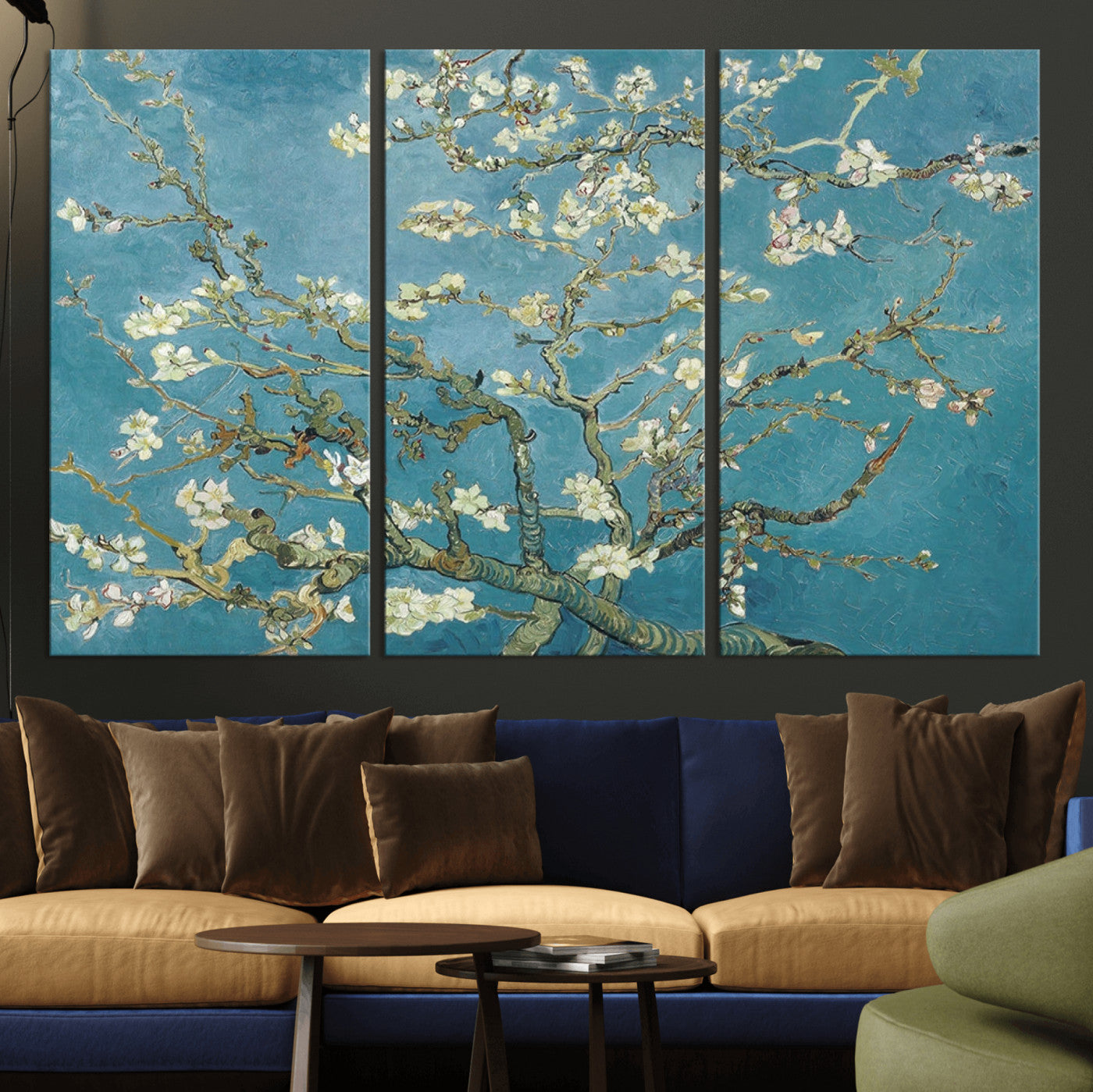 65607-MGV-CV-36X24-Vincent Van Gogh's Almond Blossom Abstract Wall Art Canvas, Van Gogh Almond Blossom Canvas Print