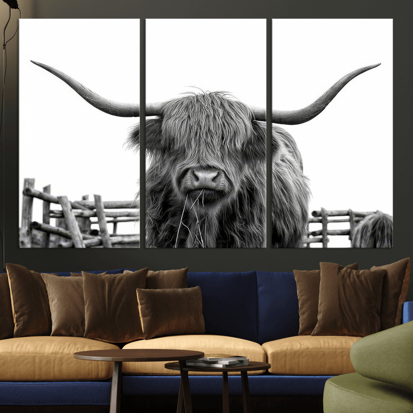 -Longhorn Canvas Print, Bighorn Cow Wall Art Canvas Print