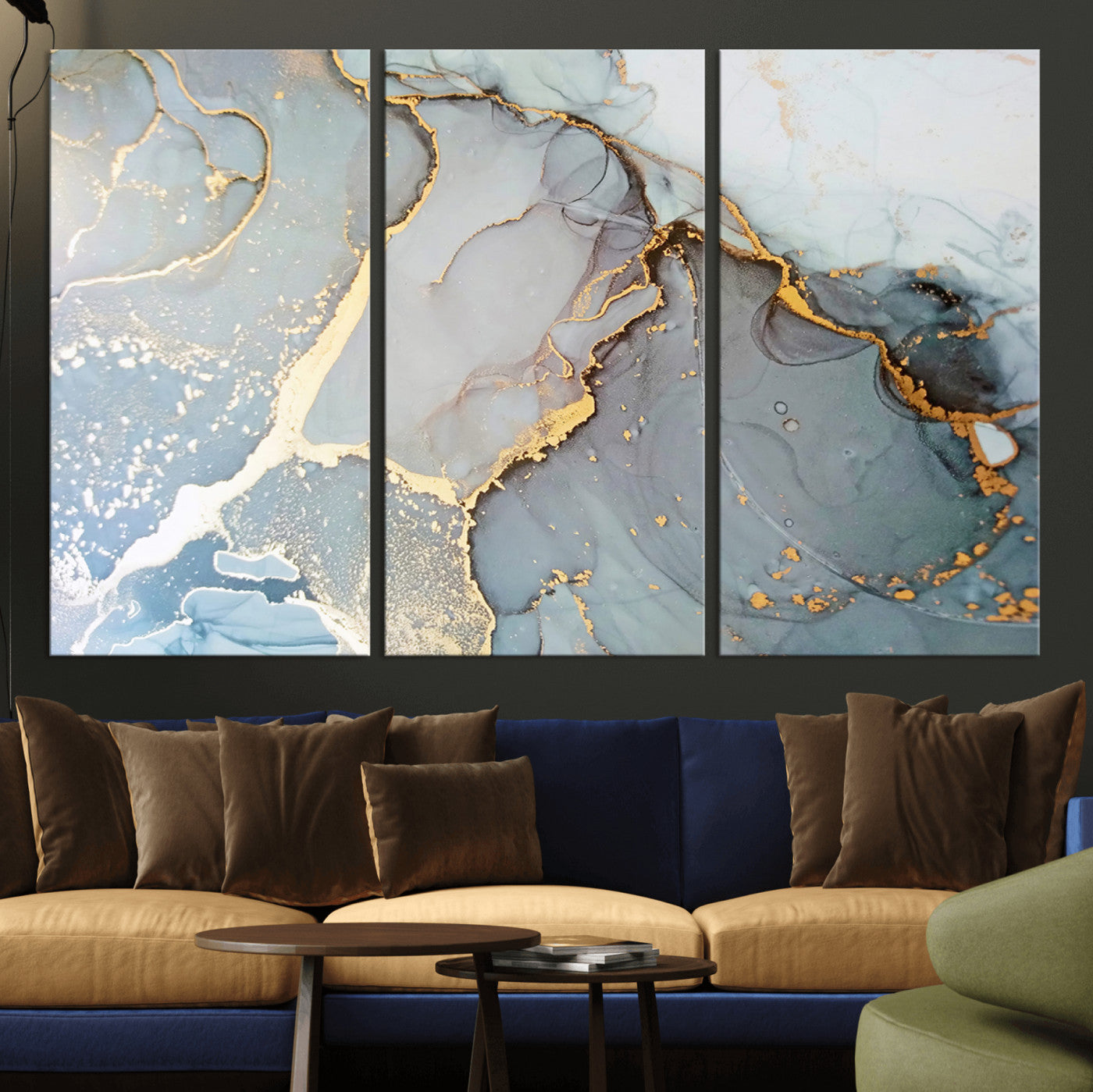 -Large Abstract Marble Wall Art Canvas Print for Living Room and Farmhouse Decor