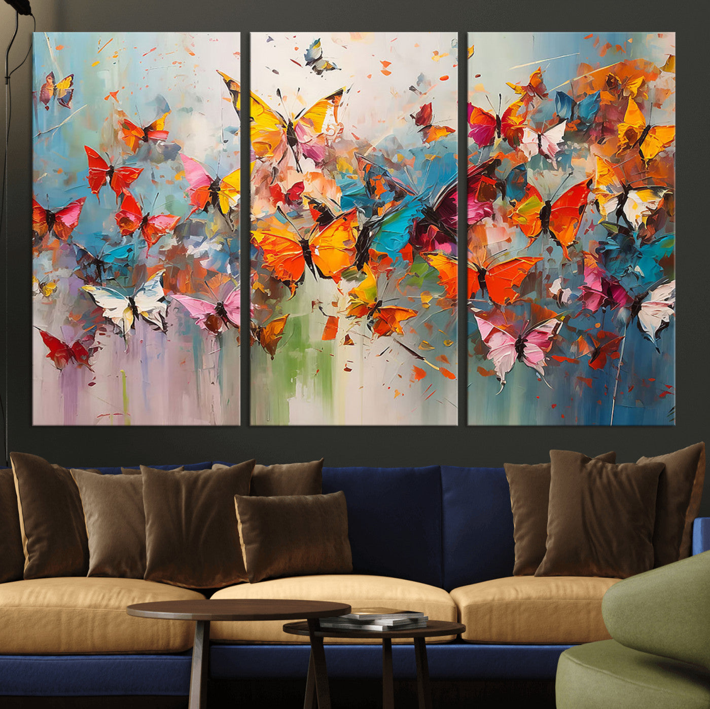 -Abstract Butterfly Wall Art Canvas Print