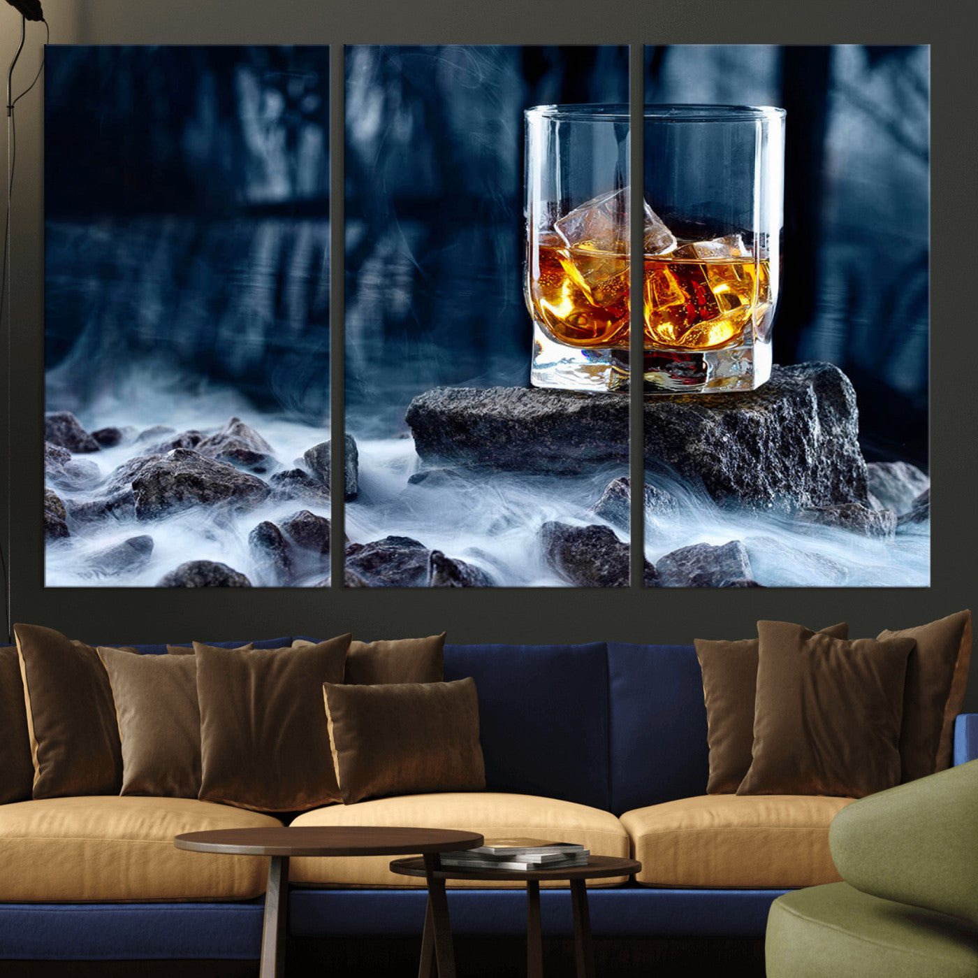 MGV-CV-48X32-3P - Whiskey Ice Wall Art Canvas Print