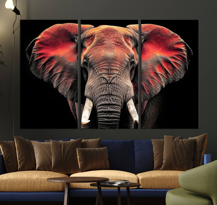 Elephant Wall Art Canvas Print, perfect for animal lovers.