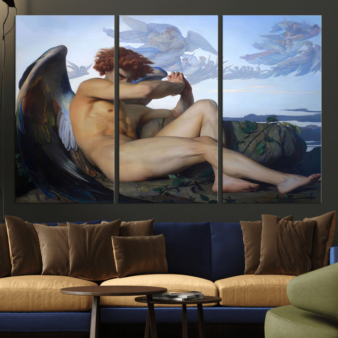 -Fallen Angel Wall Art Canvas Print – Classic Art, Framed, Ready to Hang - Alexandre Cabanel