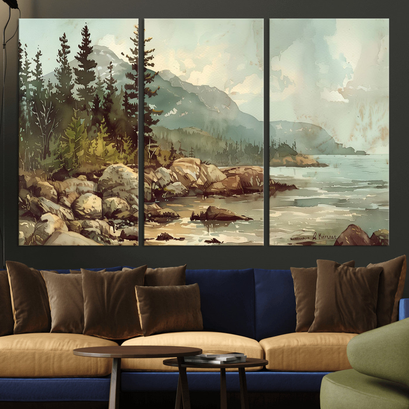 24809-MGV-CV-36X24-Abstract Acadia National Park Wall Art Canvas Print - Stunning 3-Panel Wall Art Canvas Print,