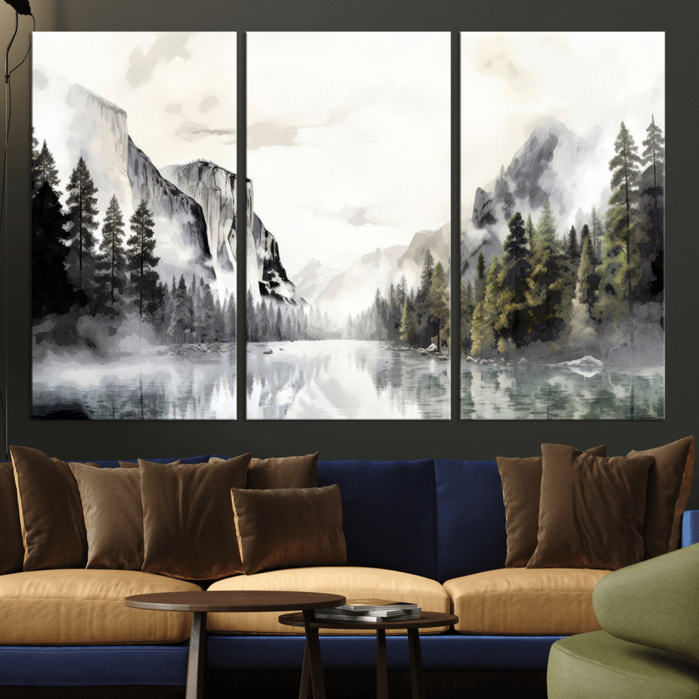 MGV-CV-48X32-3P - Yosemite Valley Wall Art Canvas Print – Framed and Ready to Hang – Majestic Nature Landscape Décor
