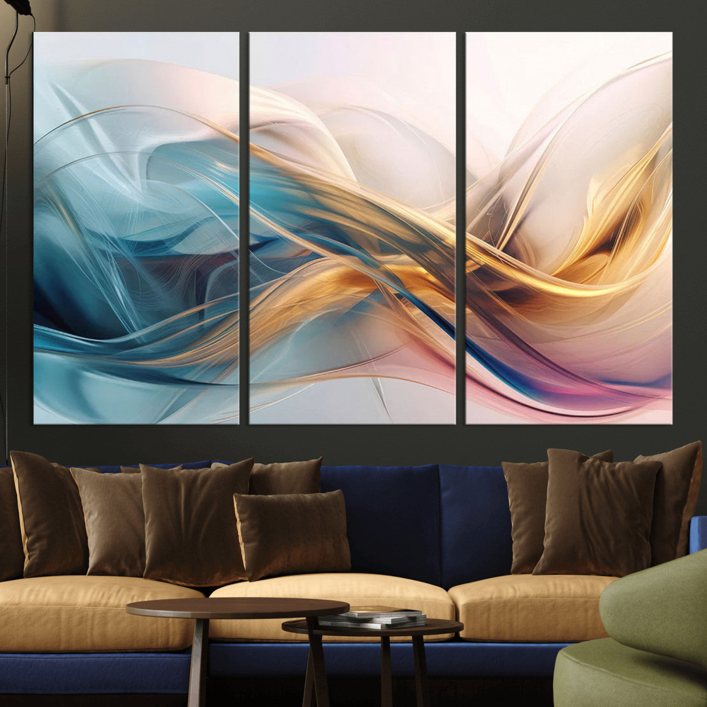 -Abstract Flowing Colors Wall Art Canvas Print