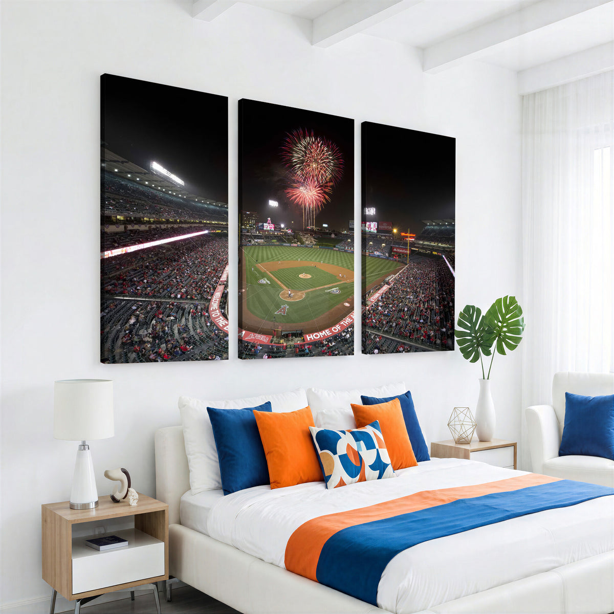 63592-MGV-CV-36X24 - Angel Stadium in Los Angeles Stadium Wall Art Canvas Print