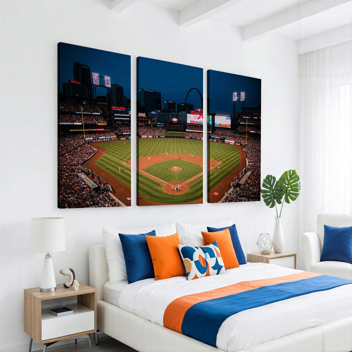 38612-MGV-CV-36X24 - St. Louis Cardinals Baseball Team Print - Busch Stadium Wall Art