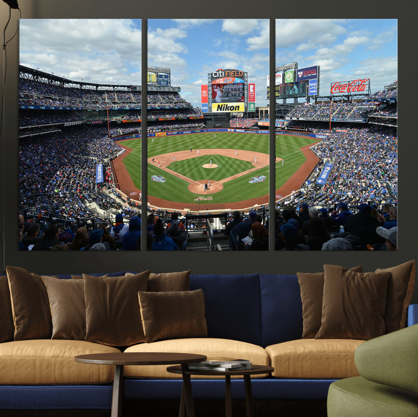 -New York Mets Baseball Team Print - Citi Field Stadium Wall Art Canvas Print