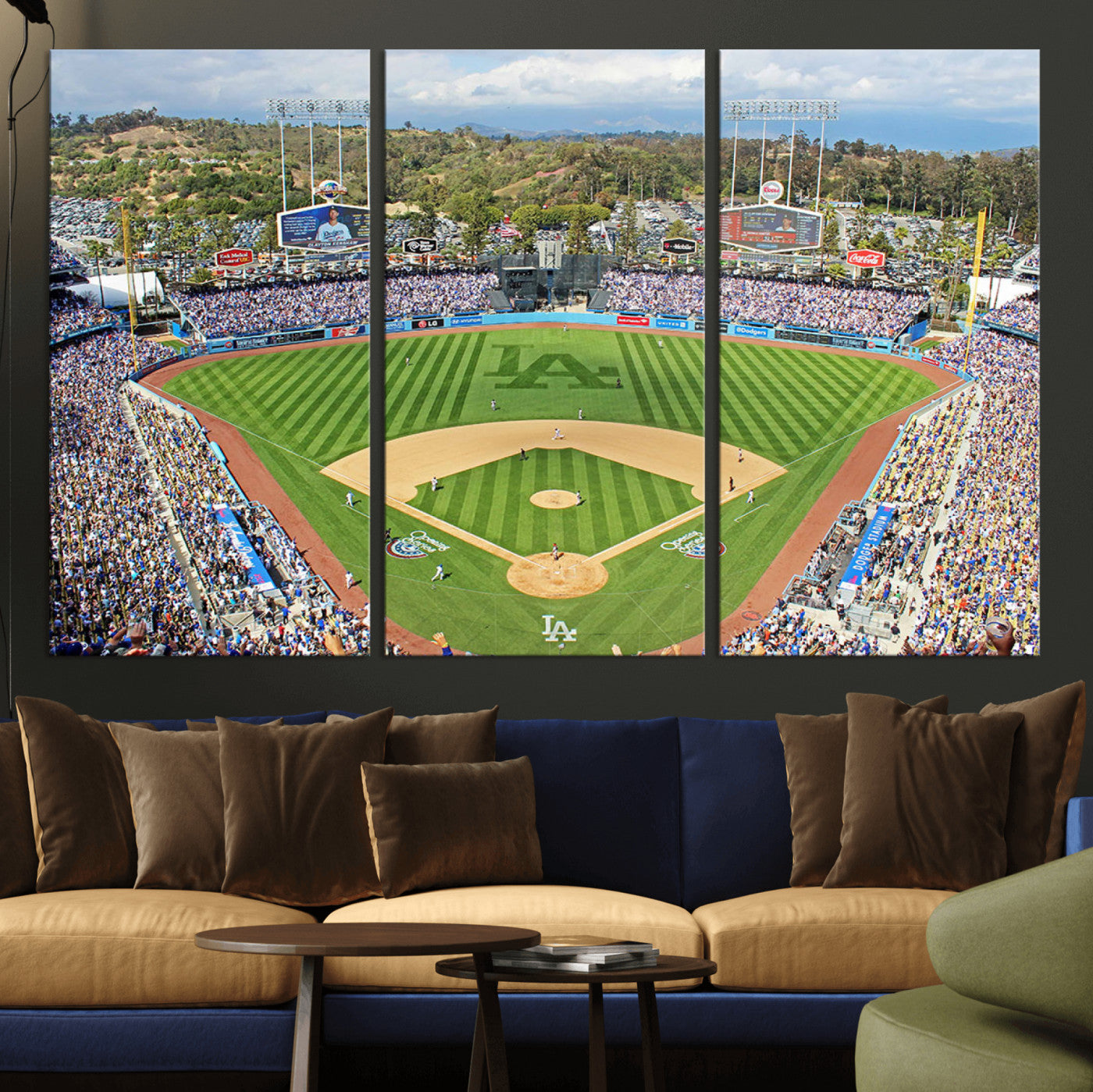 MGV-CV-48X32-3P - Citi Field Wall Art Print | 3-Panel New York Mets Baseball Stadium Canvas Print | Framed Sports Decor for Living Room, Man Cave, or Office
