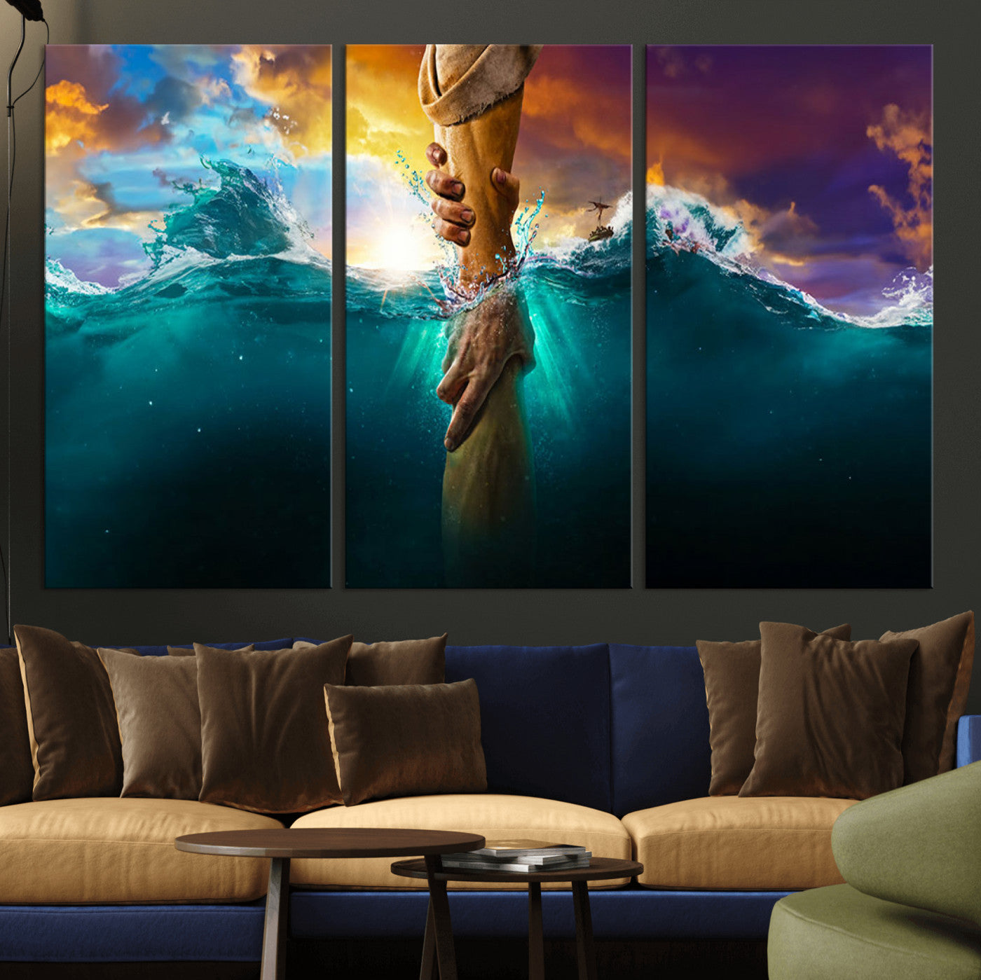 MGV-CV-48X32-3P - God Hand Wall Art Canvas Print