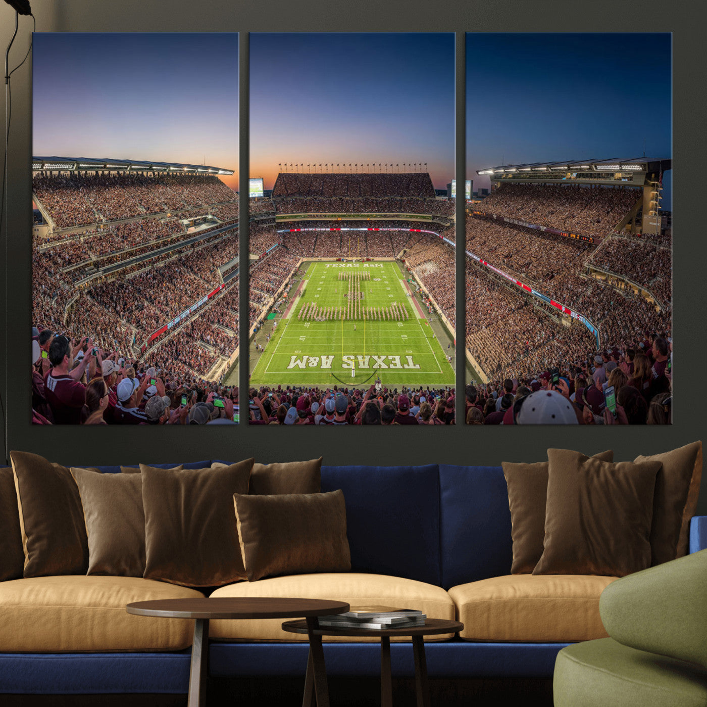 MGV-CV-48X32-3P - Kyle Field Wall Art Print | Large Texas A&M Aggies Football Canvas Print for Sports Enthusiasts | Framed, Ready-to-Hang Stadium Decor