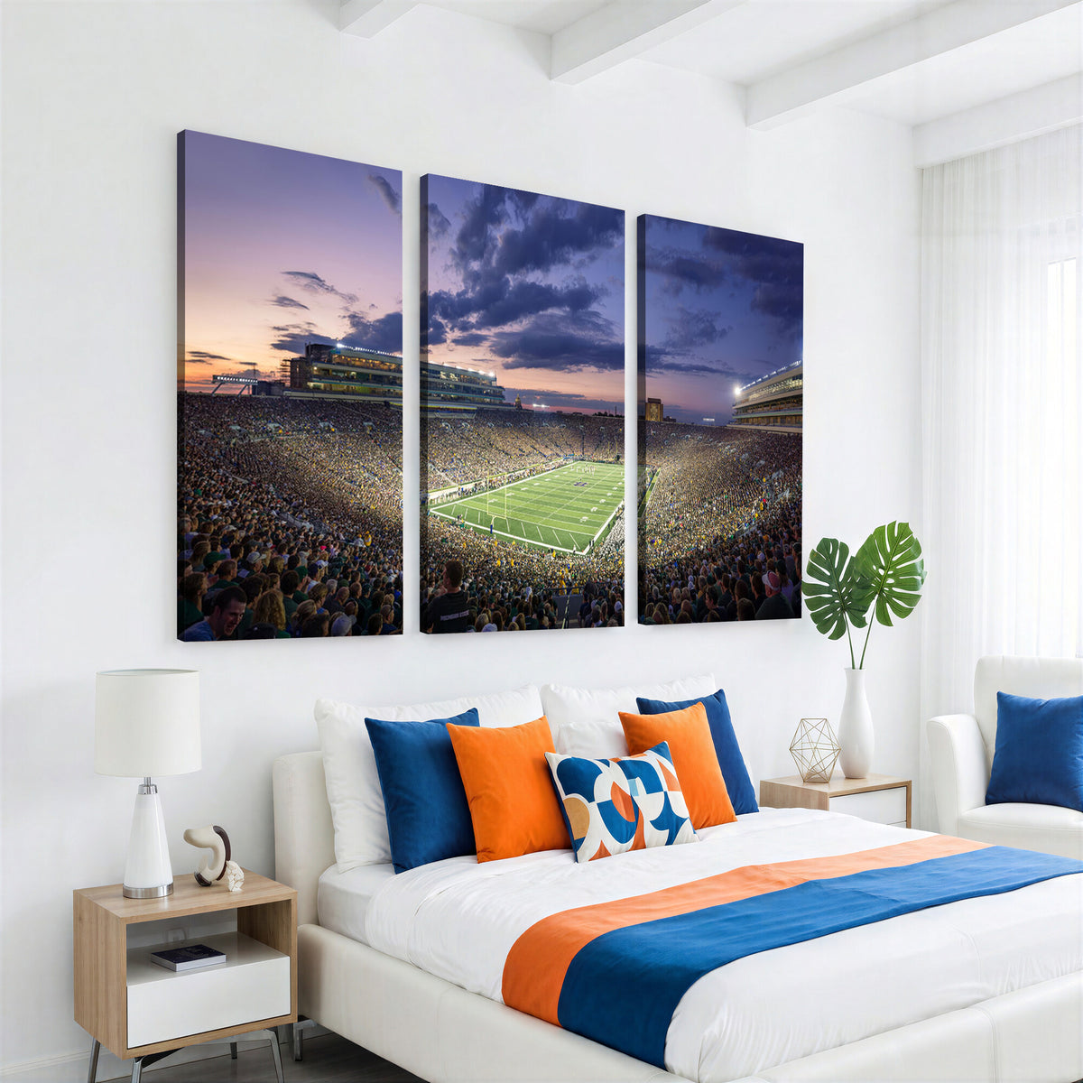 50825-MGV-CV-36X24 - Notre Dame Fighting Irish Football Team Print, Notre Dame Stadium Wall Art Canvas Print