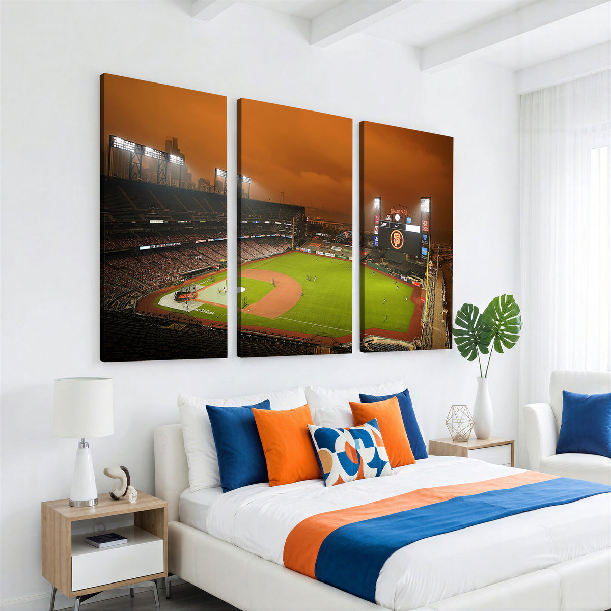31315-MGV-CV-36X24 - San Francisco Giants Baseball Team Print, Oracle Park Stadium Wall Art Canvas Print