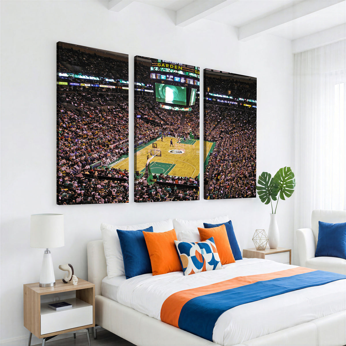 21705-MGV-CV-36X24 - TD Garden Basketball Canvas Wall Art | Boston Celtics Live Action