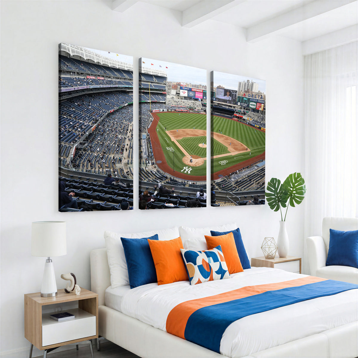 45784-MGV-CV-36X24 - New York Yankees Baseball Team Print, Yankee Stadium Wall Art Canvas Print