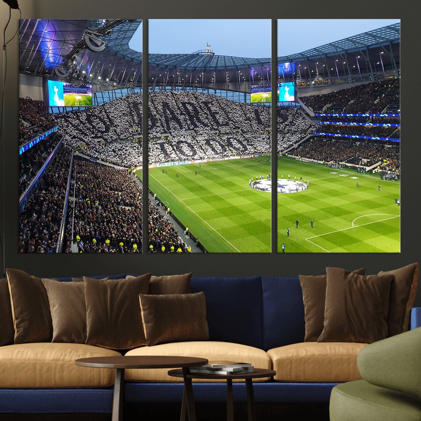 38765-MGV-CV-36X24-Tottenham Hotspur Stadium Canvas Print, Match Day Triple Canvas Wall Art - Premier League Football