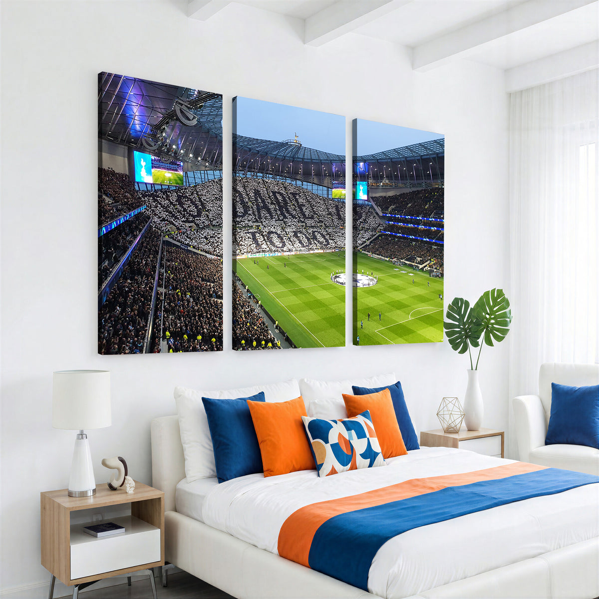 38765-MGV-CV-36X24 - Tottenham Hotspur Stadium Canvas Print, Match Day Triple Canvas Wall Art