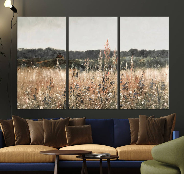 The Rustic Field Landscape Wall Art Print completes the scene.