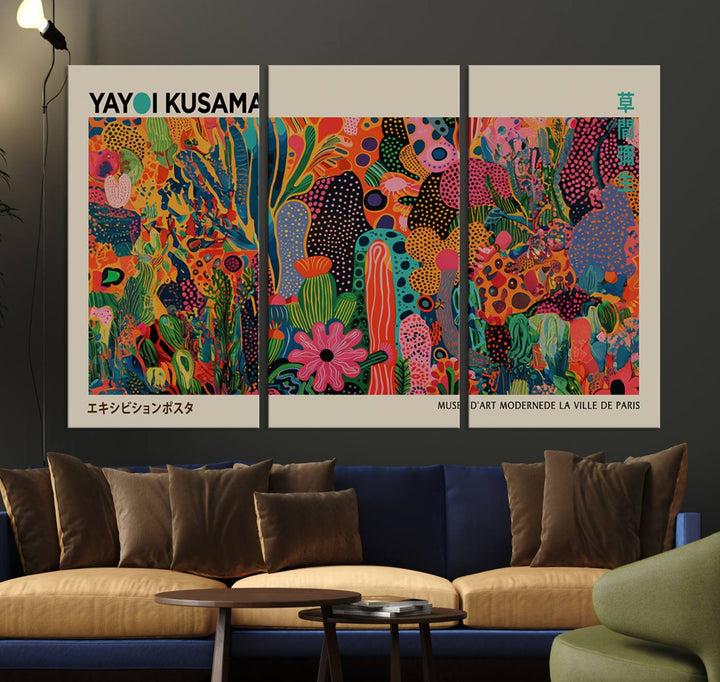 Framed Yayoi Kusama 1986 Wall Art Print adds contemporary style.