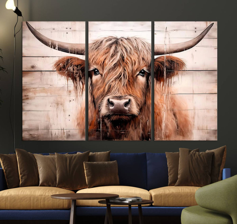 Highland Cow Art Print Farmhouse Wall Decor.