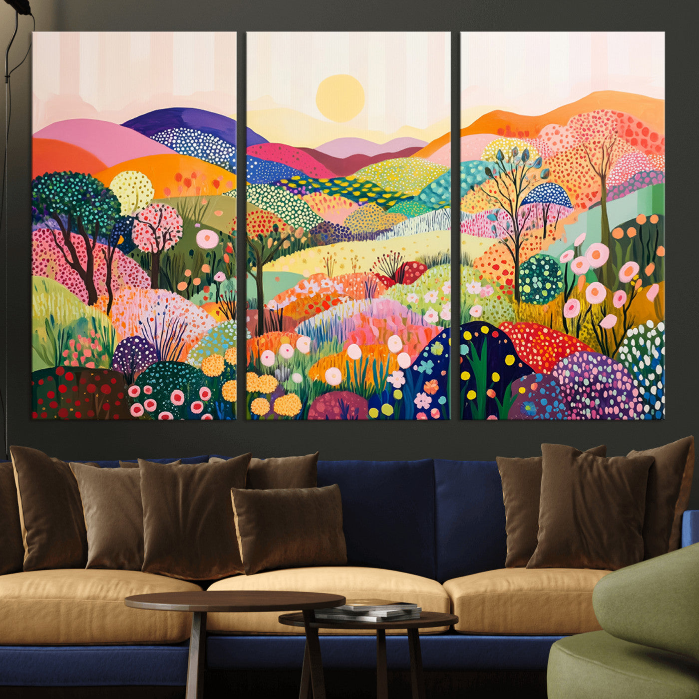 63198-MGV-CV-36X24-Yayoi Kusama 1986 Wall Art Print – Yayoi Kusama Wabi Sabi Japanese Wall Art Print - Vibrant Abstract