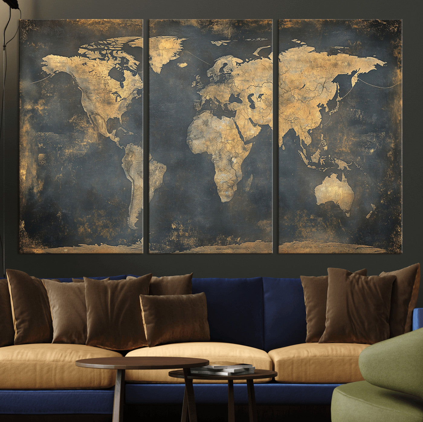 54473-MGV-CV-36X24-Push Pin World Map Canvas Print – Travel Tracker Wall Art for Couples, Perfect Anniversary Gift for Home or Office Decor