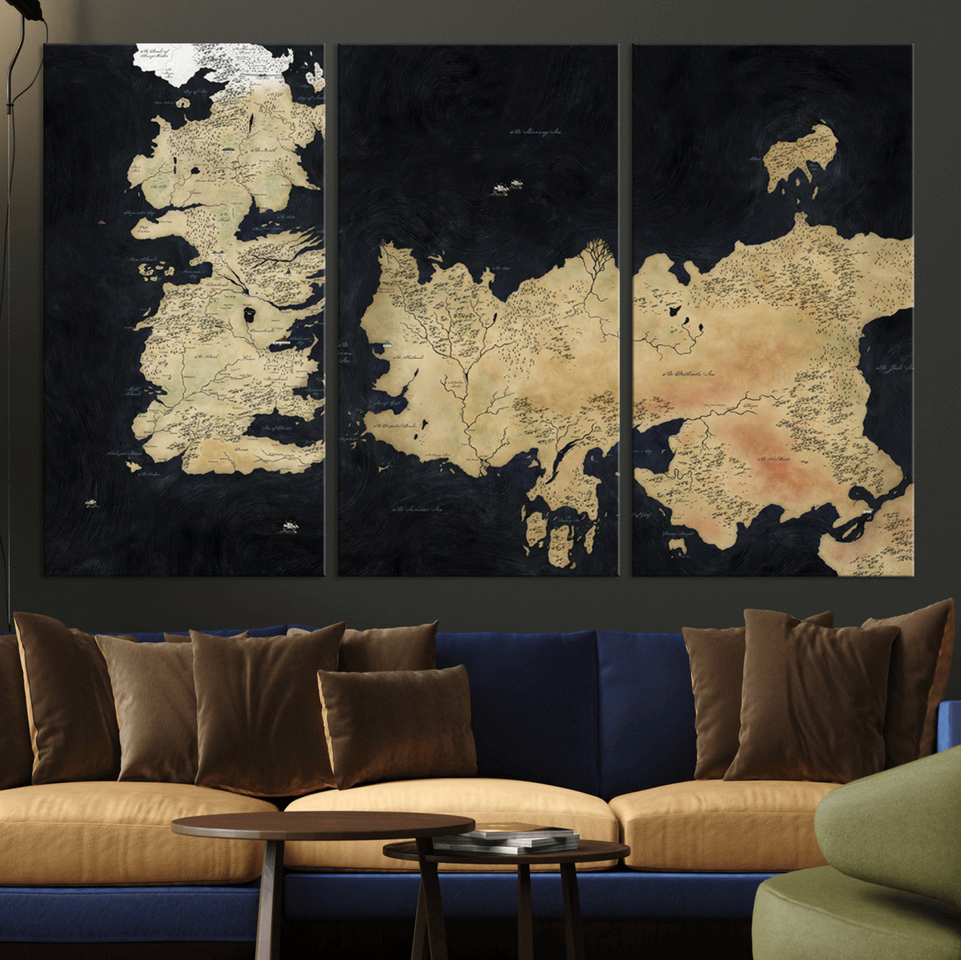 MGV-CV-48X32-3P - Push Pin World Map Canvas Print – Framed Wall Art for Couples to Track Their Travels – Anniversary