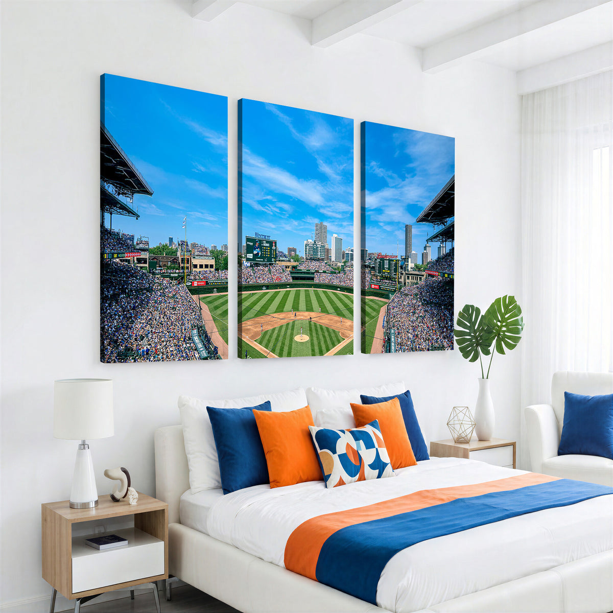 32373-MGV-CV-36X24 - Wrigley Field Chicago Cubs Panoramic Art Multi-Piece Canvas