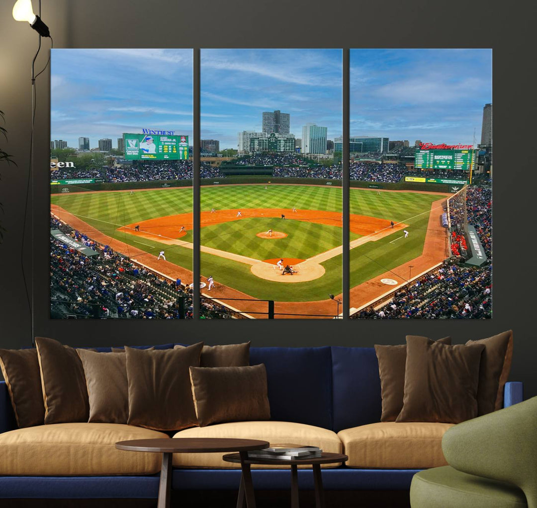 Wrigley Field Cubs canvas wall art.