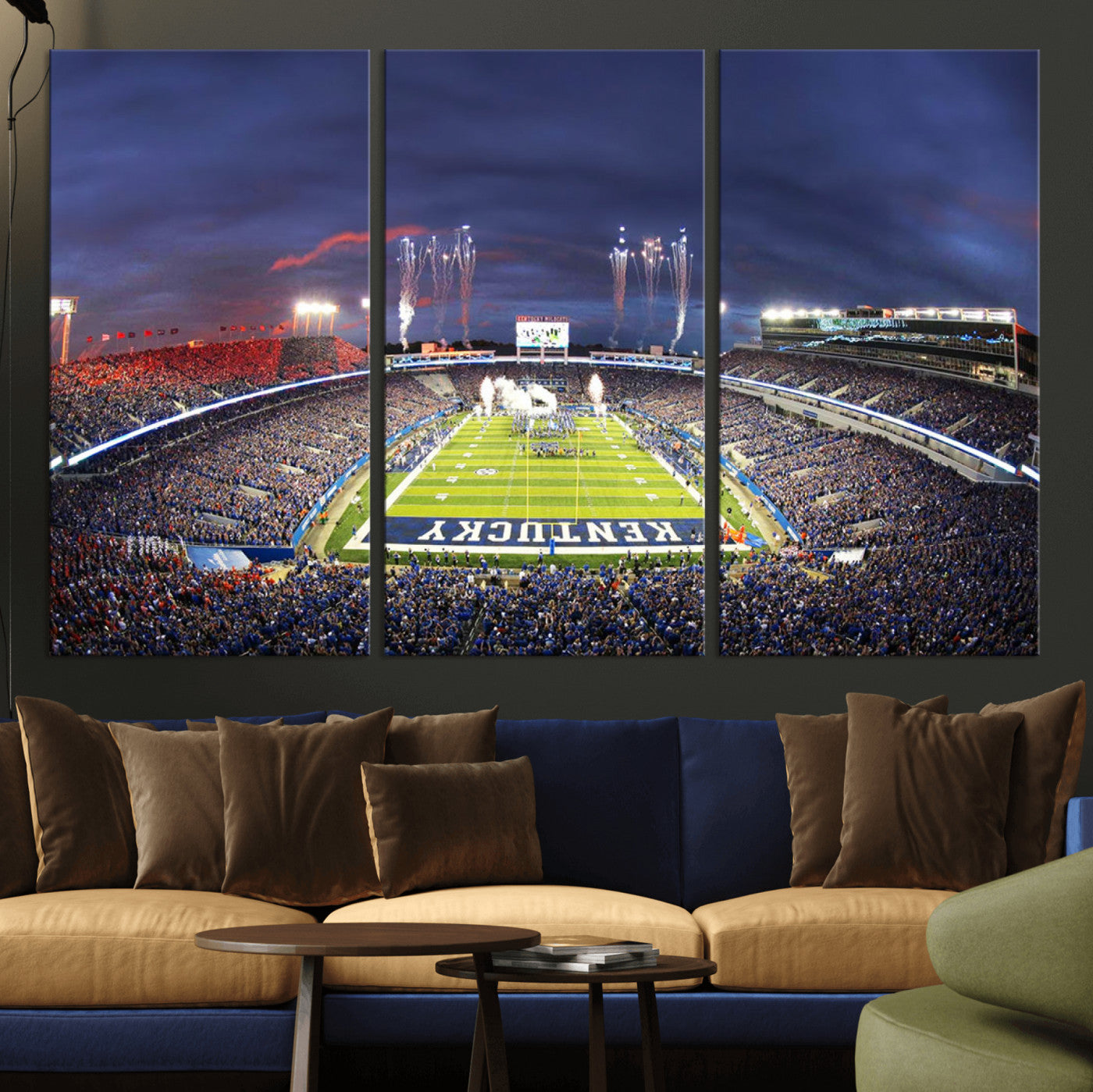 26008-MGV-CV-36X24-Kroger Field Canvas Wall Art - Kentucky Stadium Wall Art Print - Sunset Football Stadium Wall Decor