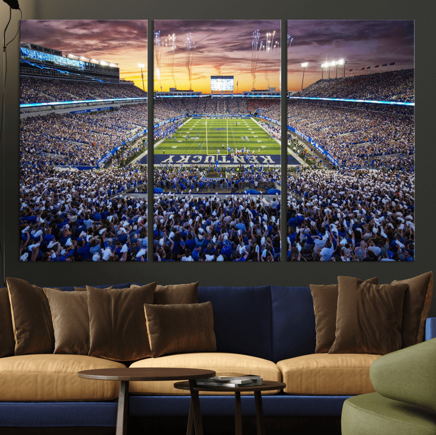 78524-MGV-CV-36X24-Kroger Field Wall Art Print - Kentucky Stadium Wall Art Print - Sunset Football Stadium Wall Decor -